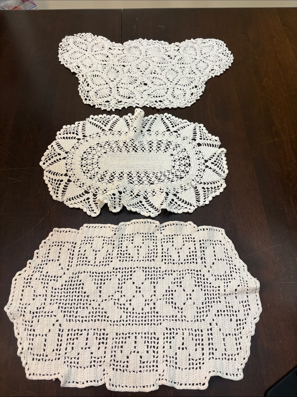 White Crochet Doily Set - Elegant Home Accents